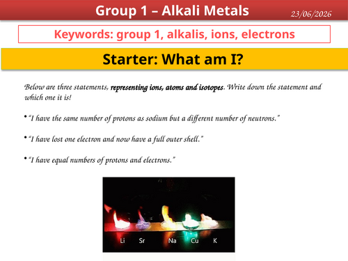 GCSE - Group 1 Alkali metals