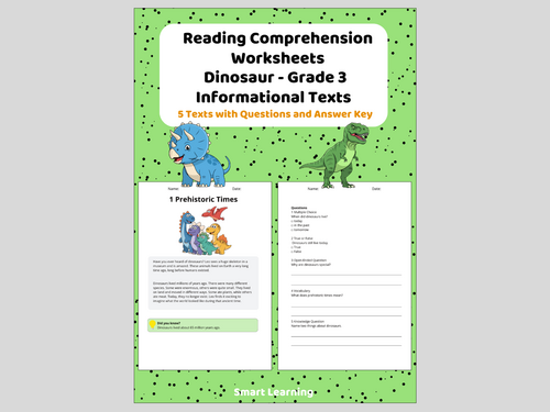 3rd Grade Reading Comprehension Dinosaur – Informational Texts