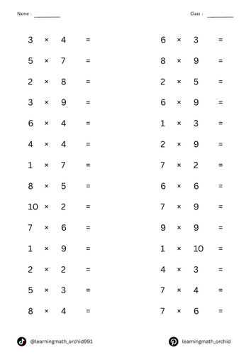 15 Pages Printable Multiplication Shuffle Drill