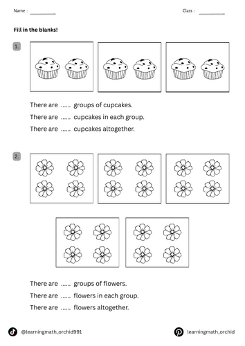 Worksheet Printable : 4 Pages Basic Concept of Multiplication