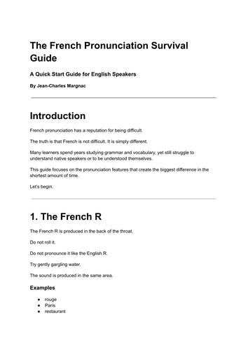 French Pronunciation for Beginners