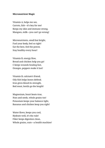 micronutrients poem