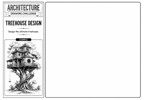Treehouse Design | Architecture Drawing Challenge | KS2 KS3 Art Cover Lesson | Architecture Design W