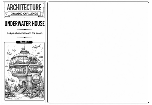 Underwater House | Architecture Drawing Challenge | KS2 KS3 Art Cover Lesson | Architecture Design W