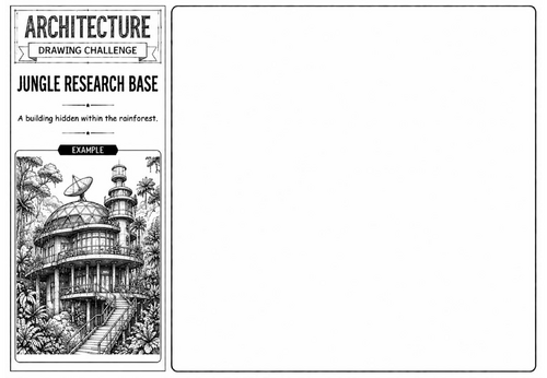 Jungle Research Base | Architecture Drawing Challenge | KS2 KS3 Art Cover Lesson | Rainforest Buildi