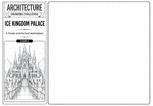 Ice Kingdom Palace | Architecture Drawing Challenge | KS2 KS3 Art Cover Lesson | Fantasy Palace Desi