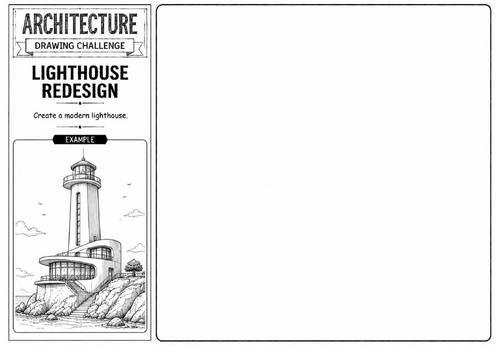 Lighthouse Redesign | Architecture Drawing Challenge | KS2 KS3 Art Cover Lesson | Lighthouse Design