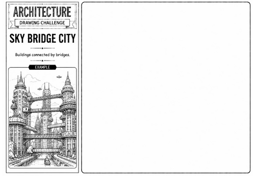 Sky Bridge City | Architecture Drawing Challenge | KS2 KS3 Art Cover Lesson | Futuristic City Design