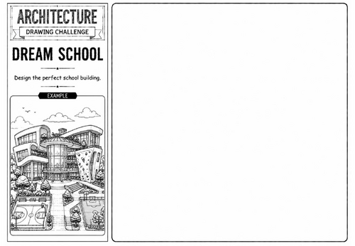 Dream School | Architecture Drawing Challenge | KS2 KS3 Art Cover Lesson | School Building Design Wo
