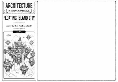 Floating Island City | Architecture Drawing Challenge | KS2 KS3 Art Cover Lesson | Fantasy City Desi