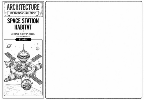 Space Station Habitat | Architecture Drawing Challenge | KS2 KS3 Art Cover Lesson | Space Station De