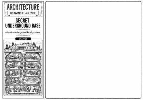 Secret Underground Base | Architecture Drawing Challenge | KS2 KS3 Art Cover Lesson | Underground Ba