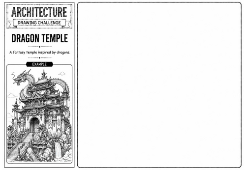 Dragon Temple | Architecture Drawing Challenge | KS2 KS3 Art Cover Lesson | Fantasy Temple Design Wo