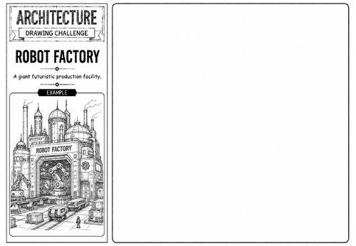 Robot Factory | Architecture Drawing Challenge | KS2 KS3 Art Cover Lesson | Futuristic Factory Desig