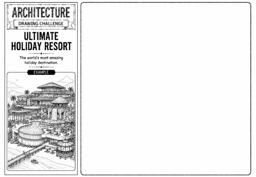 Ultimate Holiday Resort | Architecture Drawing Challenge | KS2 KS3 Art Cover Lesson | Resort Design