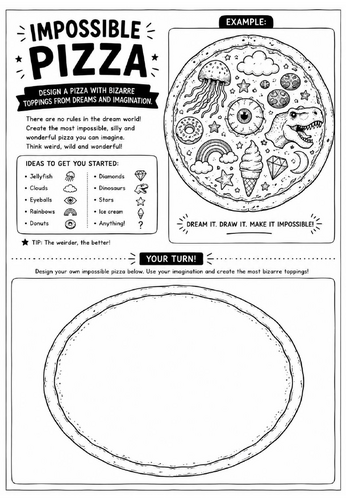 Surreal Sandwich Drawing Challenge Worksheet | Surrealism Art Activity | KS2 KS3 Cover Lesson | Crea