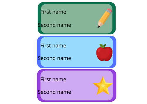 Editable Name Labels – 3 Cute Designs (30 Pack)