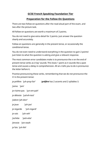 Foundation Tier Follow-On Questions Preparation Booklet