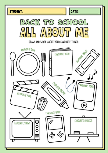 All about me worksheet - comics style for EYFS and KS1