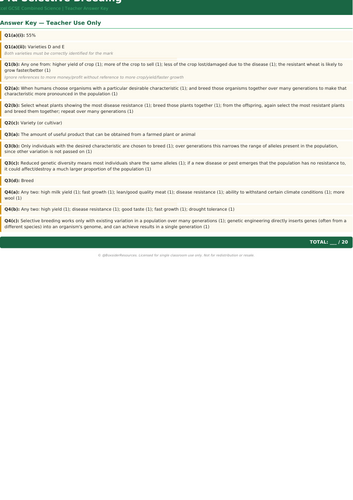 CB4d Selective Breeding | Edexcel GCSE Combined Science Biology Topic Mastery Pack