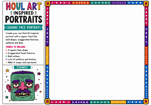 Houl Art Inspired Portraits | Square Face Portrait Drawing Challenge | KS2 KS3