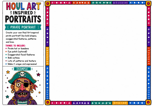 Houl Art Inspired Portraits | Pirate Portrait Drawing Challenge | KS2 KS3 Art
