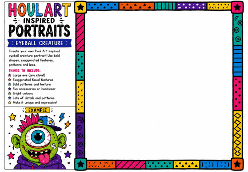Houl Art Inspired Portraits | Eyeball Creature Drawing Challenge | KS2 KS3