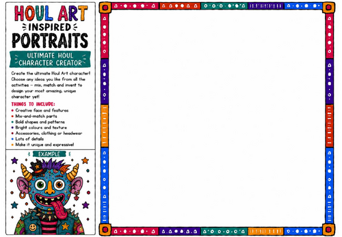 Houl Art Inspired Portraits | Ultimate Houl Character Creator | KS2 KS3 Portraiture Challenge