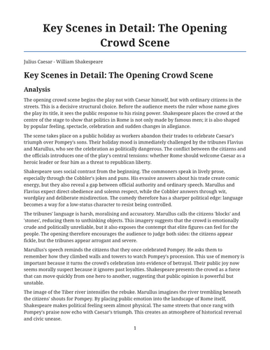 Julius Caesar - William Shakespeare – The Opening Crowd Scene
