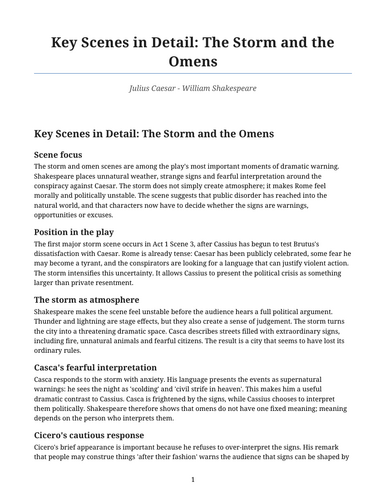 Julius Caesar - William Shakespeare – The Storm and the Omens