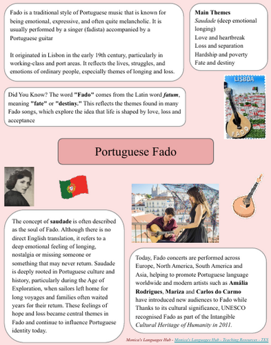 Portuguese Fado Cultural Revision Guide