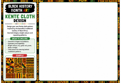Black History Month Art: Kente Cloth Design Worksheet