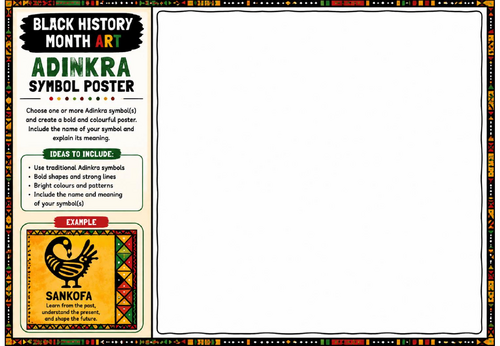 Black History Month Art: Adinkra Symbol Poster Worksheet