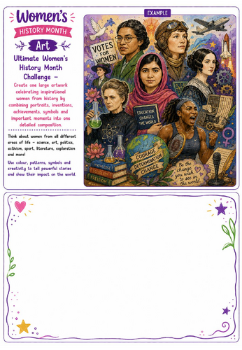 Women's History Month Art: Ultimate Women's History Month Drawing Challenge Worksheet