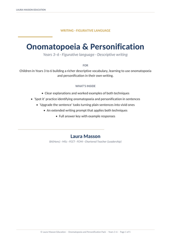 Onomatopoeia & Personification