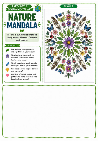 Tiny Planet Drawing Challenge | Earth Day Creative Landscape Worksheet | KS2 KS3 KS4