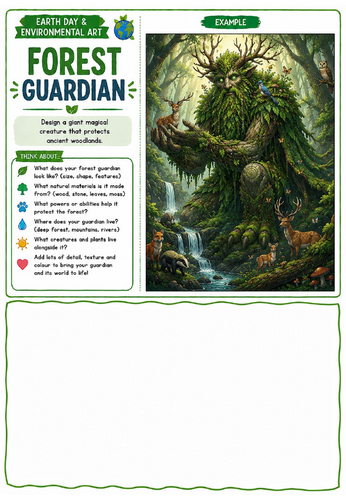 Renewable Energy Landscape Drawing Worksheet | Earth Day Sustainability Art Activity | KS2 KS3 KS4