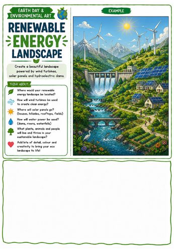 Pollution Transformation Art Worksheet | Earth Day Recycling Drawing Challenge | KS2 KS3 KS4