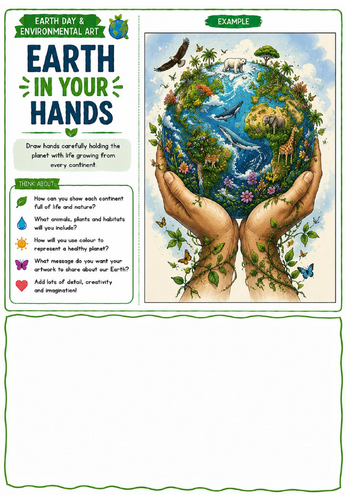 Environmental Typography Drawing Worksheet | Earth Day Creative Lettering Art | KS2 KS3 KS4