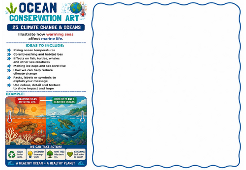 Ocean Conservation Art – Climate Change & Oceans Drawing Challenge | KS2 KS3 Environmental Education