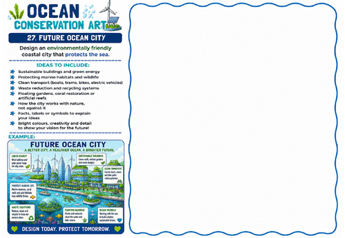 Ocean Conservation Art – Future Ocean City Sustainable Design Worksheet | KS2 KS3