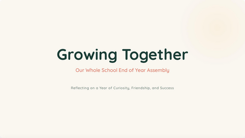 Whole School End of Year Assembly | Reflecting on the School Year | Summer Assembly | PowerPoint & P
