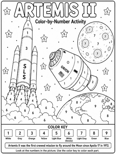Artemis II Color by numbers