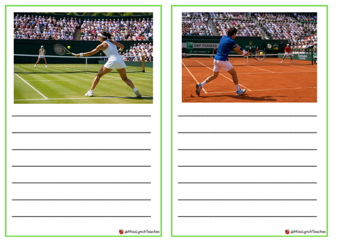Tennis Themed Writing Activity