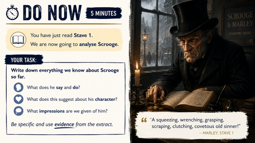 A Christmas Carol – Scrooge Analysis (Stave 1) | GCSE English Literature Lesson & Worksheets