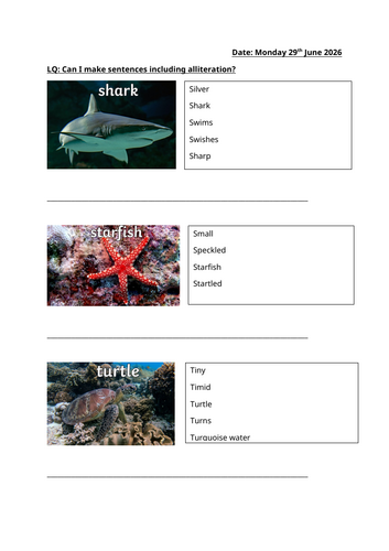 Alliteration sentences sea themed - A First Book of the Sea Bookwrites related