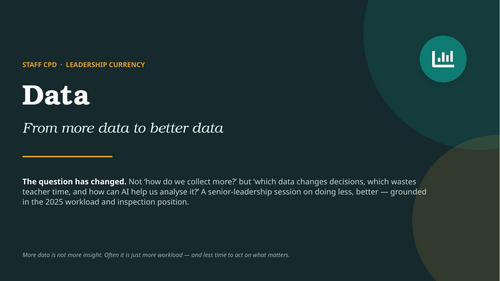 Data: Better, Not More — SLT/Leadership CPD on Reducing Data Workload (Ofsted 2025 Framework)