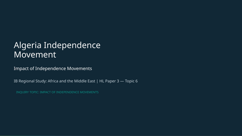 IB History HL Africa - Impact of Algerian Independence