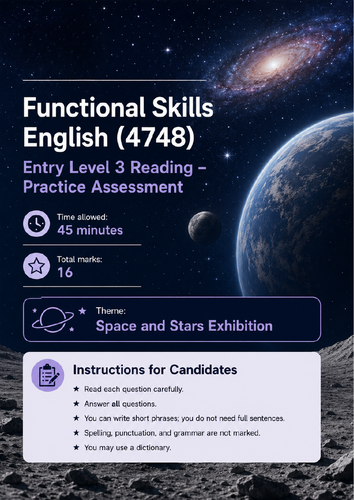 City & Guilds Functional Skills English (4748) – Entry Level 3 Reading & Writing Practice Assessment