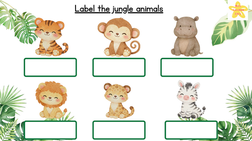 Label the jungle animals